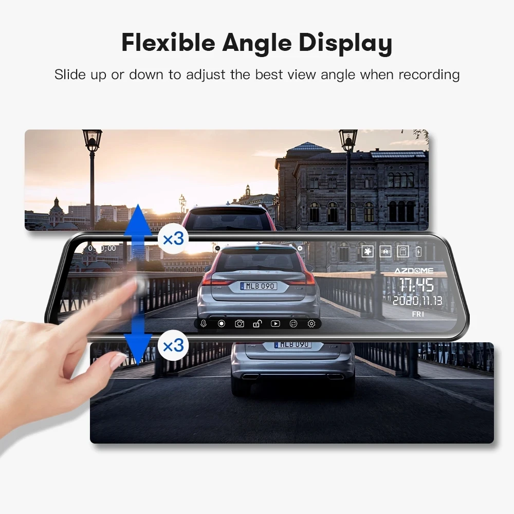AZDOME PG17  DVR ̷  GPS, 2K  ķ, 11.8 ġ ġ ũ, ̷  ķ, ̵  Ʈ,  ߰ ð