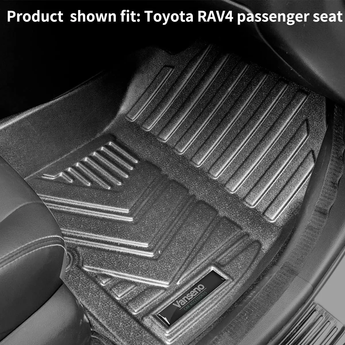 Car Floor Mat and Cargo Liner +Backrest Mat Compatible for 2020-2024 Toyota Rav4 Floor Mats Trunk Liners Back Seat Cover TPE Mat