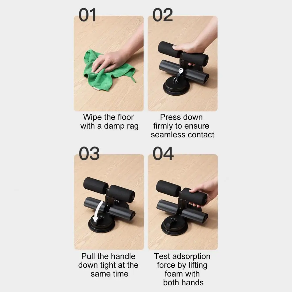 Lifting Fitness Gear Sit-up Bar with Resistance Band for Indoor Abdominal Core Training Dual Suction Cups Home Gym Exercise