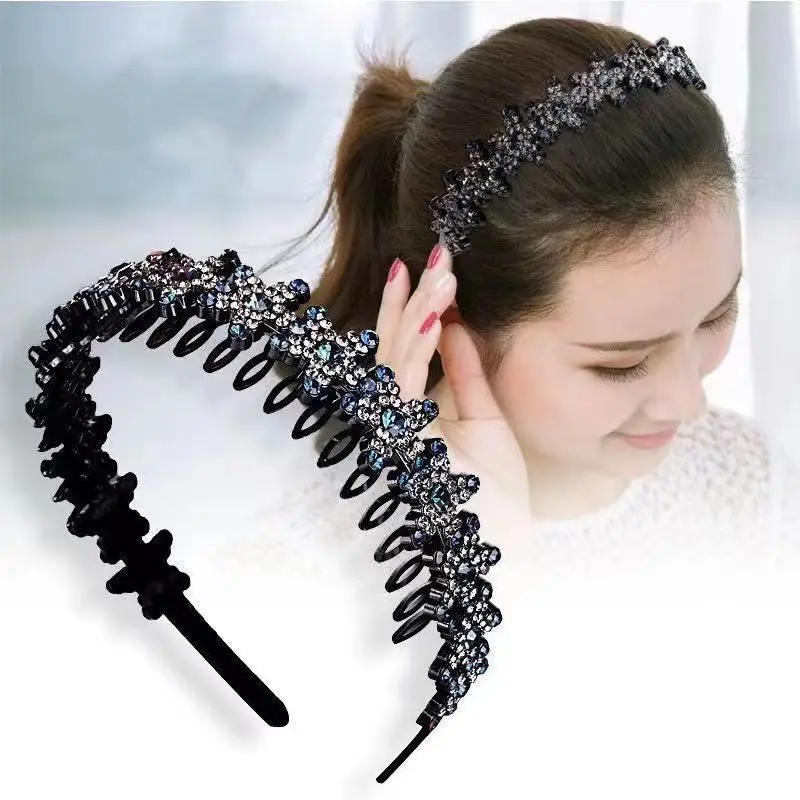 Non-slip Gem Crystal Headbands For Women Girl Rhinestone Diamond Hair Accessories Elegant Girls Hairbands Wholesale