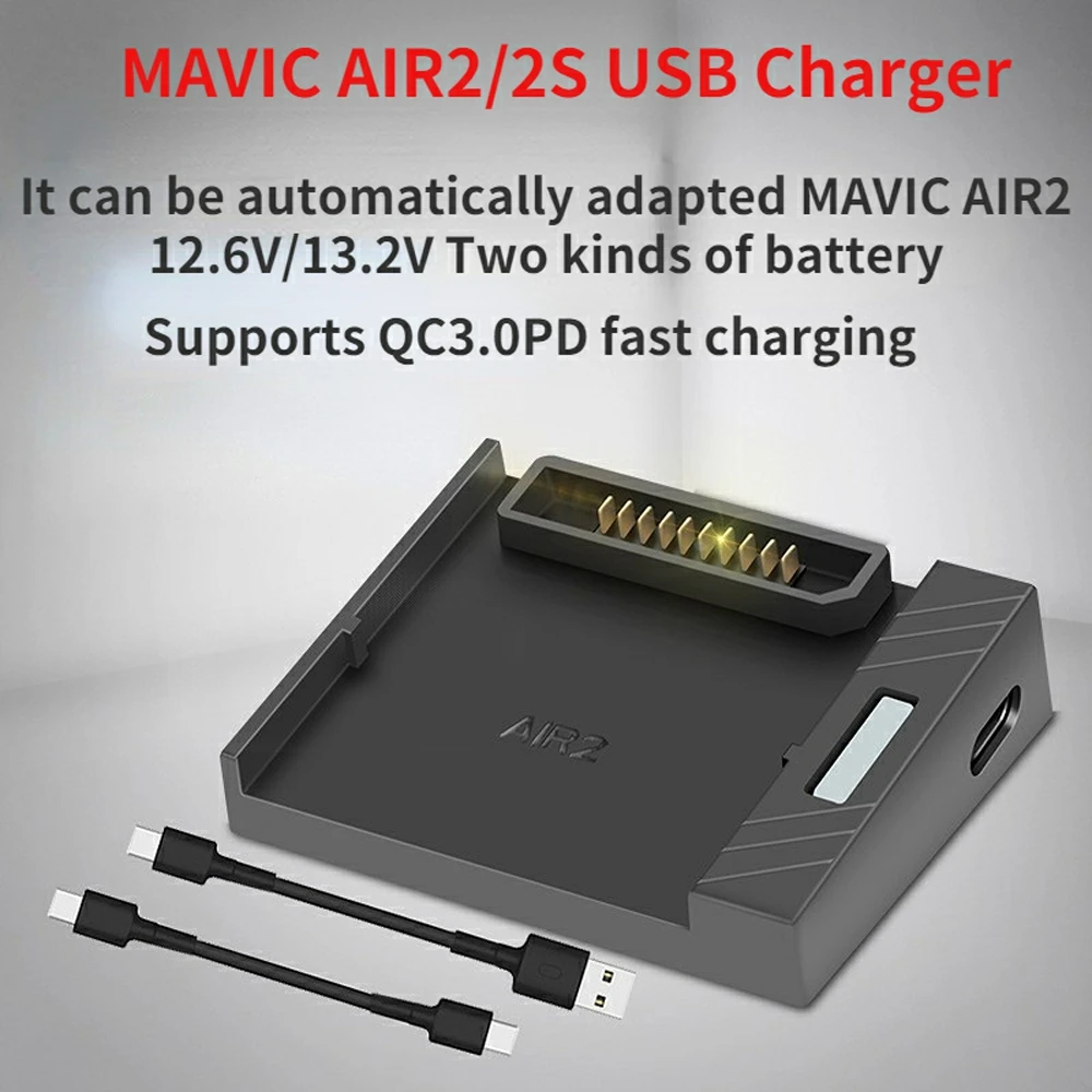 Suitable For Dji Mavic Air 2/2S Charger Battery Qc3.0 Fast Usb Mobile Power Charger