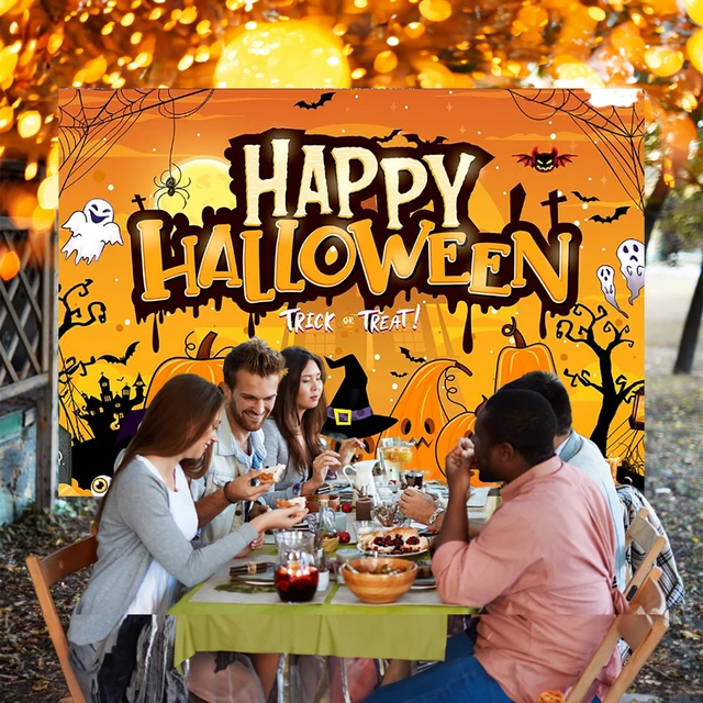 Vintage Halloween Holz-Banner - Gruselige Deko Für Haus & Party Mit Geistern & Kürbissen