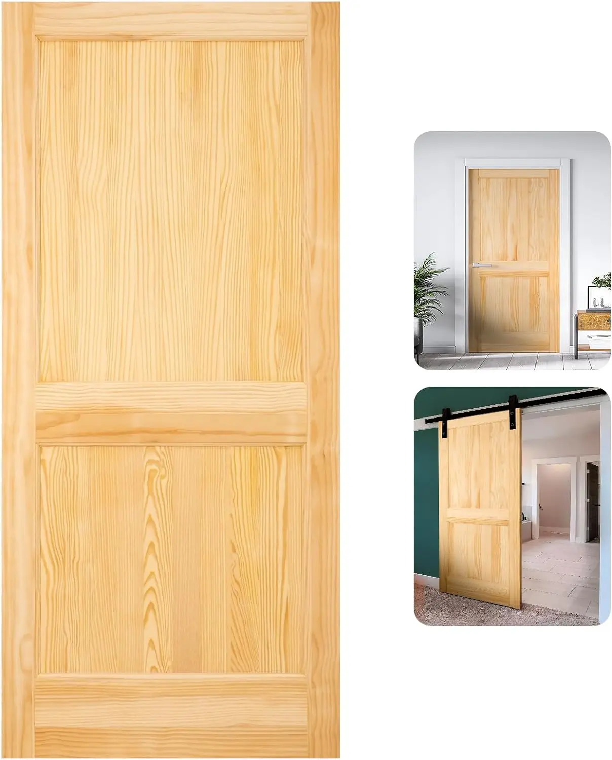

Solid Wood Interior Door Slab 36x80 Inches Unfinished, Pre-Sanded Ready for Staining or Painting