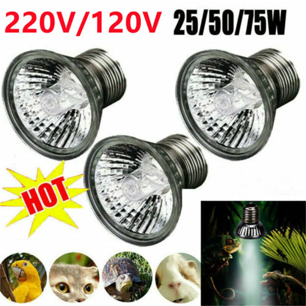 Lampada Di Riscaldamento Rettile Uva + Uvb Lampadina Riscaldatore Elettrico Per Tartaruga 25/50/75W Per Promuovere La Cresita Uv