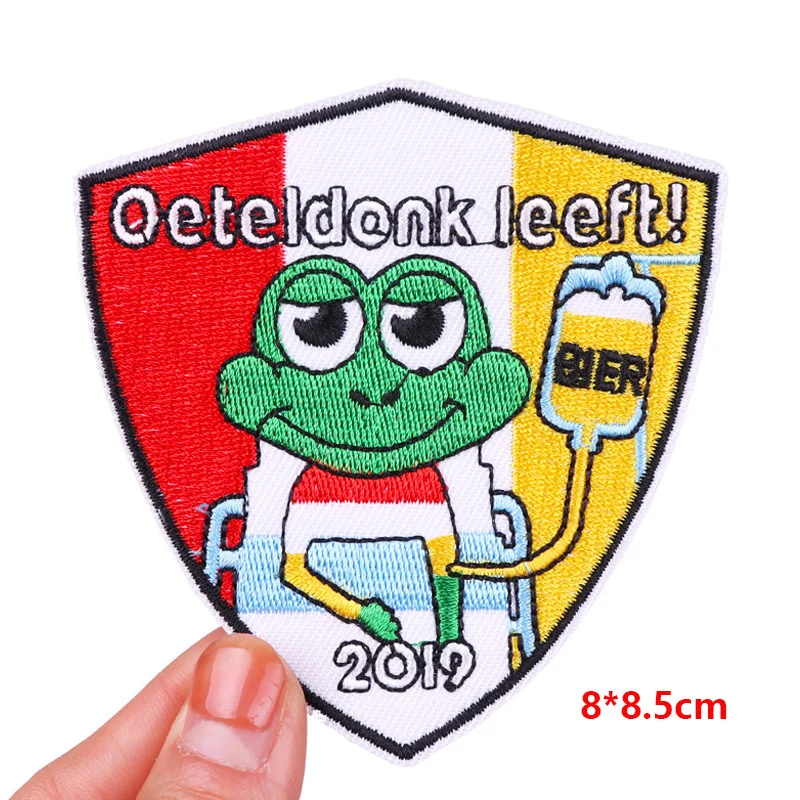 Oeteldonk Embroidered DIY Frog Carnival Iron-On Patch