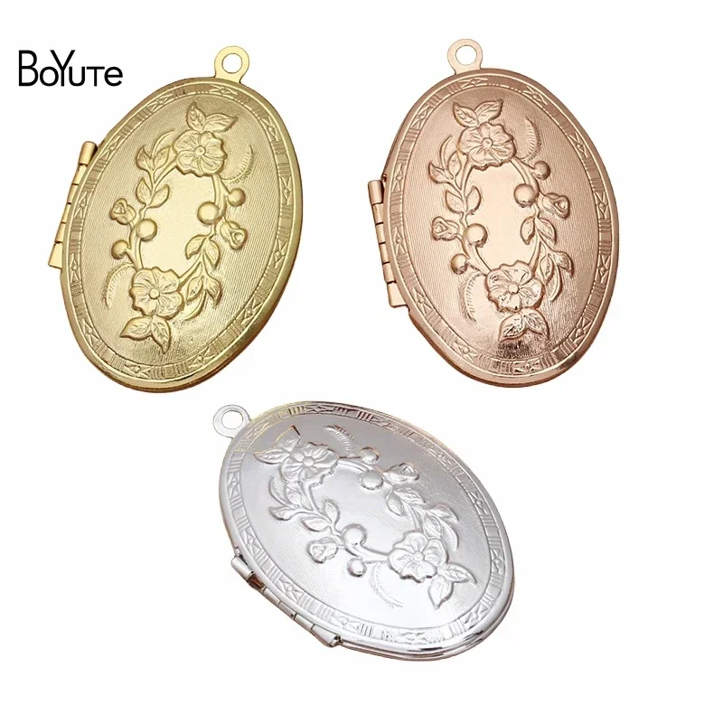 

BoYuTe (10 Pieces/Lot) 26*37MM 9MM Thickness Metal Brass Oval Shape Floating Locket Pendant Factory Direct Wholesale