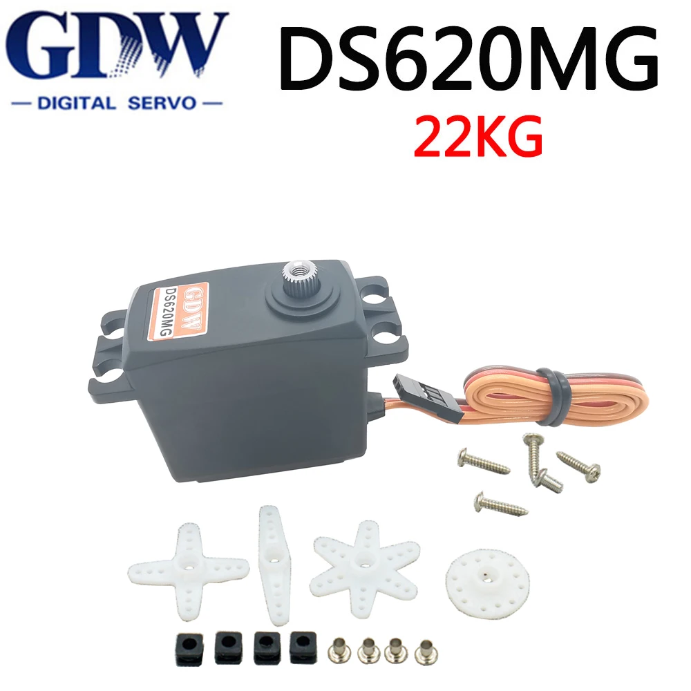 

Цифровой сервопривод GDW DS620MG, максимальная мощность 22 кг, высокий крутящий момент, бесщеточный