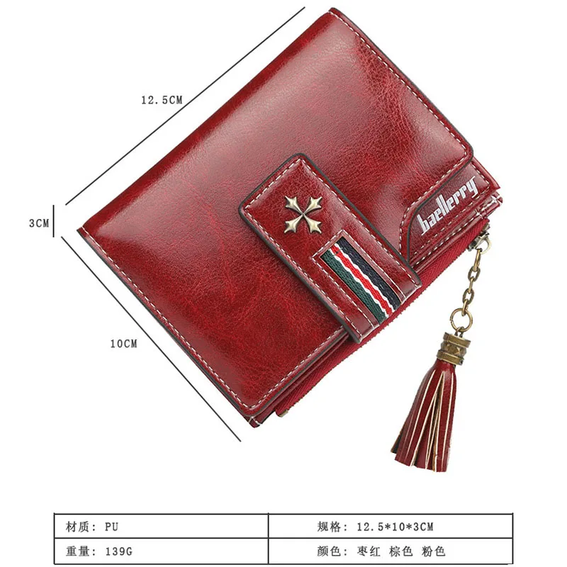 Elegant Women Multi Card Casual PU Leather Purse with Style Storage Card Bag Coin Short Wallet Change Purse Carteras Para Mujer 5