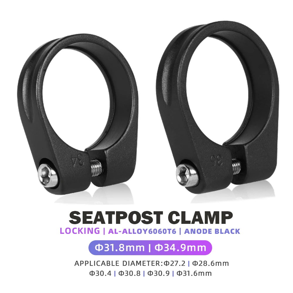 Bike Seat Post Clamp 31.8 34.9mm Mountain Aluminum Alloy Ultralight
