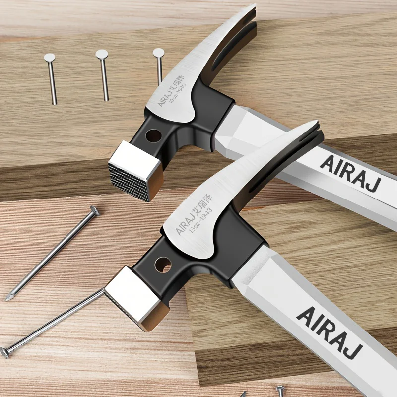 AIRAJ Multifunctional Sheep Horn Hammer Industrial Grade Decoration Household Hammer Wrapped with Glue Non Slip Hardware Tool 4