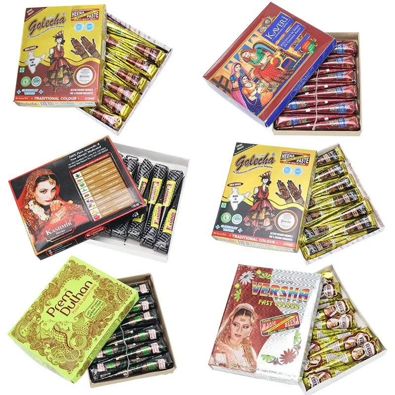 1pcs 25g Multicolor Indian GOLECHA Henna Cones Tattoo Paste For Temporary Tattoo Sticker Body Paint Art Cream Cone DIY Paint 4