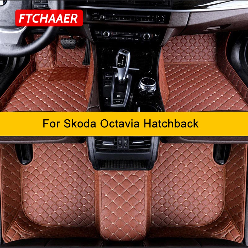 

FTCHAAER Custom Car Floor Mats For Skoda Octavia Hatchback Auto Carpets Foot Coche Accessorie