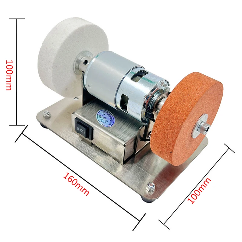 100W  Small Double Polishing Electric Grinding Wheel Grindig Stone Grinder Machine Artifact Table Grinder Motor 110V/220V 3