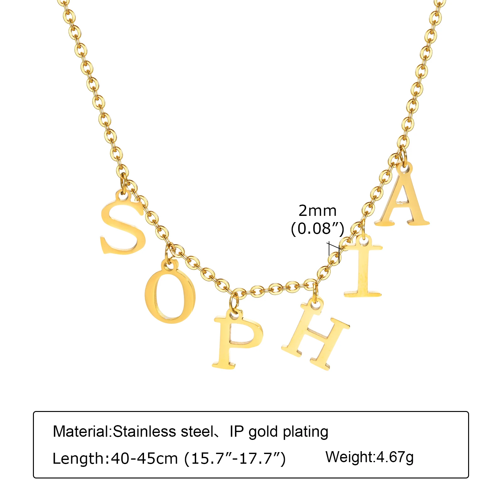 Collier personnalisé avec initiale de nom, pendentif à breloques avec lettres pour femmes, bijoux en acier inoxydable, pour maman et sœur d'anniversaire