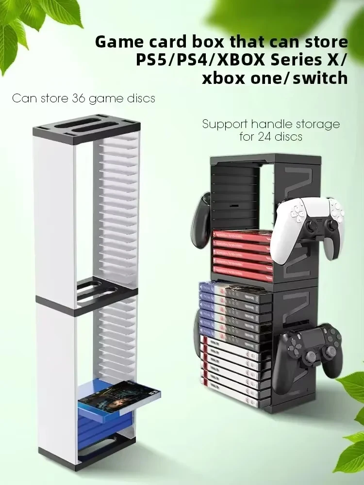 PS5 PS4 스위치 Xbox 시리즈 X 게임 정리함 홀더 데스크 선반 액세서리용 범용 이중 레이어 디스크 보관함