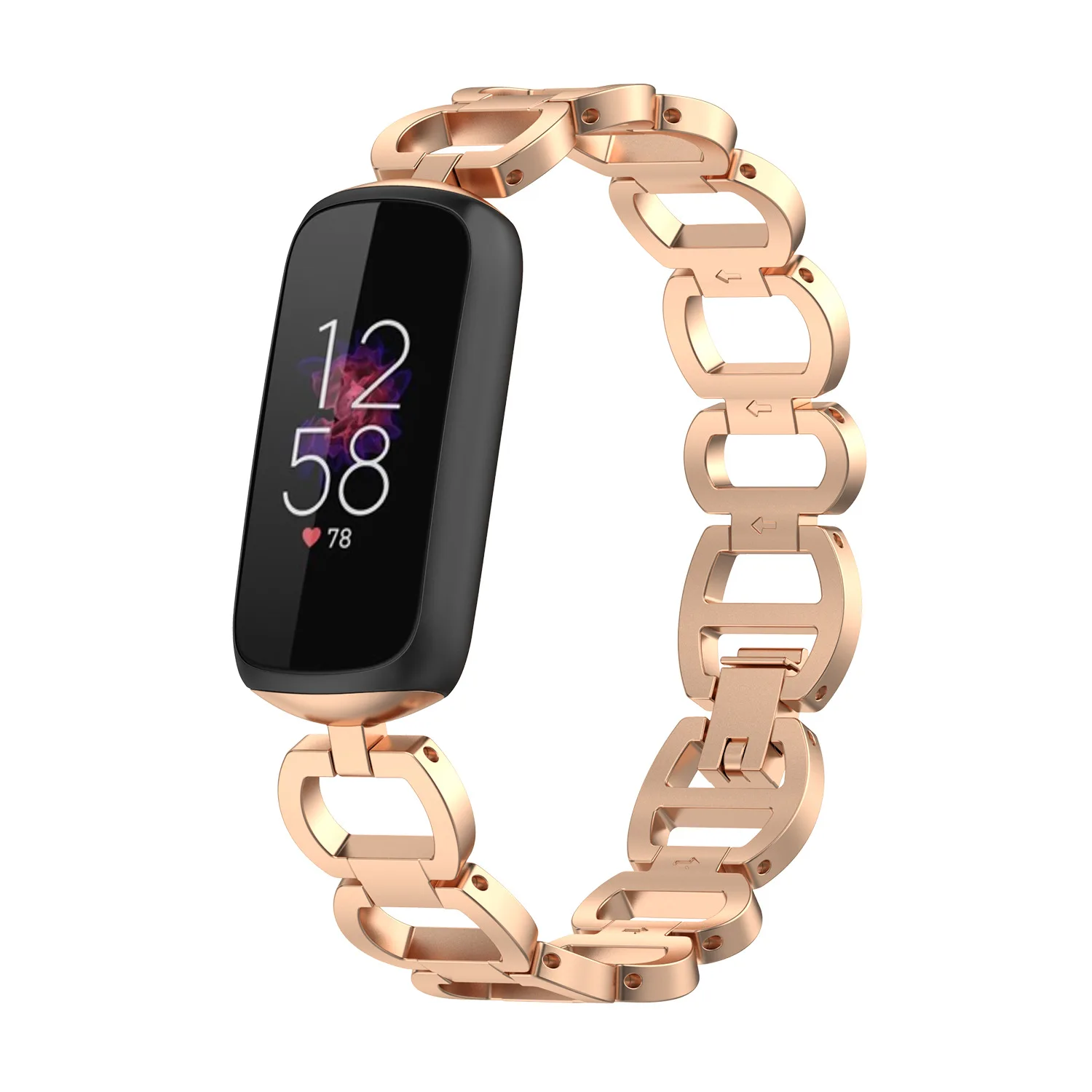 Chofit Cinturini compatibili con Fitbit Luxe, cinturino in metallo classico in acciaio inossidabile, bracciale a catena, sostituzione del braccialetto per Luxe Activity Tracker (argento