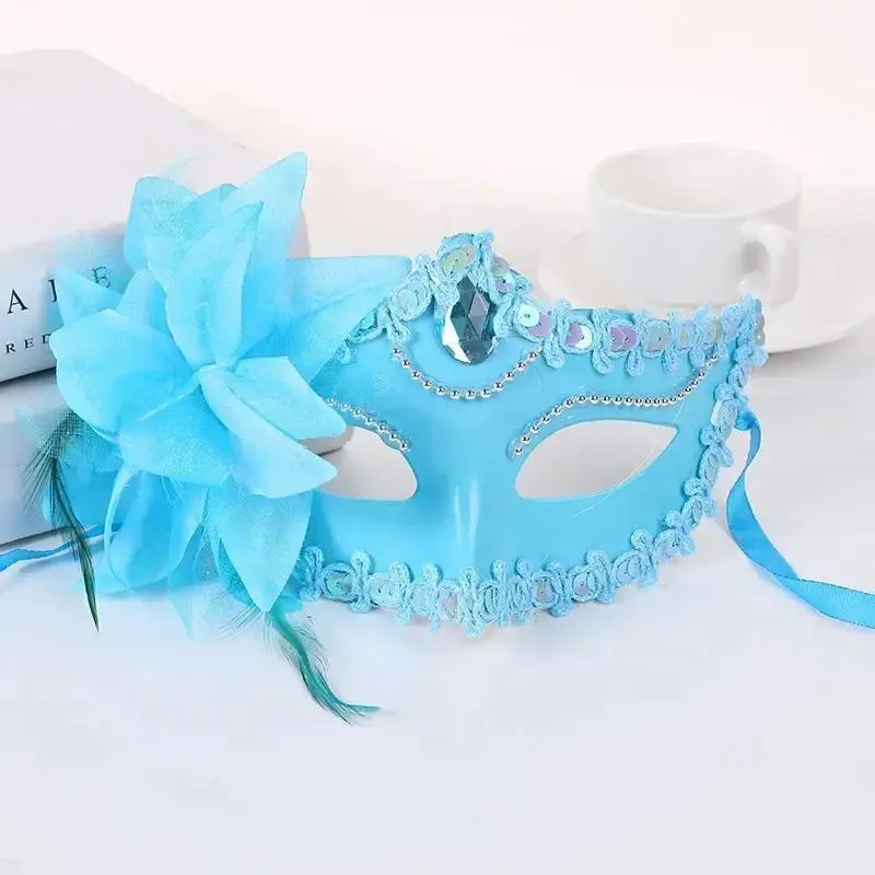 Halloween Princess Half Face Mask Mask Makeup Ball Lily Flower Mask Party Princess Sexy Half Face Mask Stage Performance Mask
