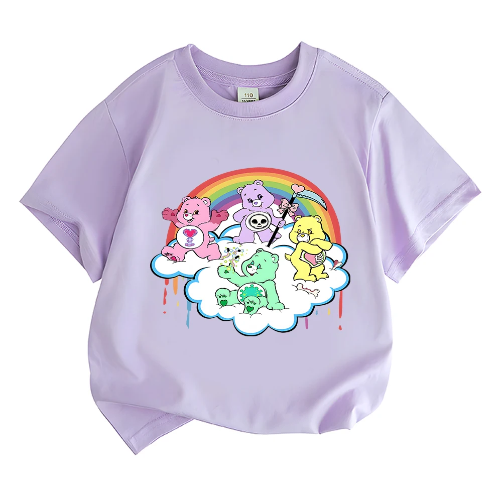 Cute Care Bears Anime Children's T-shirt Cute T Shirt Children Manga Clothes Tees Shirt Kids Girls Boys Tops Short Sleeve Tops