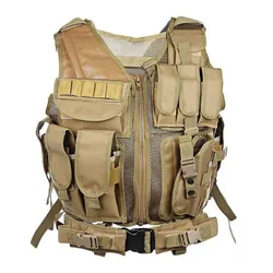 Enhanced Tactical Vest for Outdoor and Security Activities (Khaki)