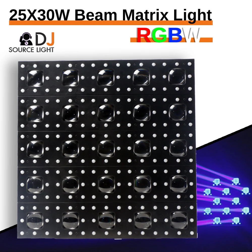 

LED 25x30W RGBW Matrix DJ Lighting Stage Background Lights For Disco Parties Concert Ball Hall Nightclub Effect Backlight