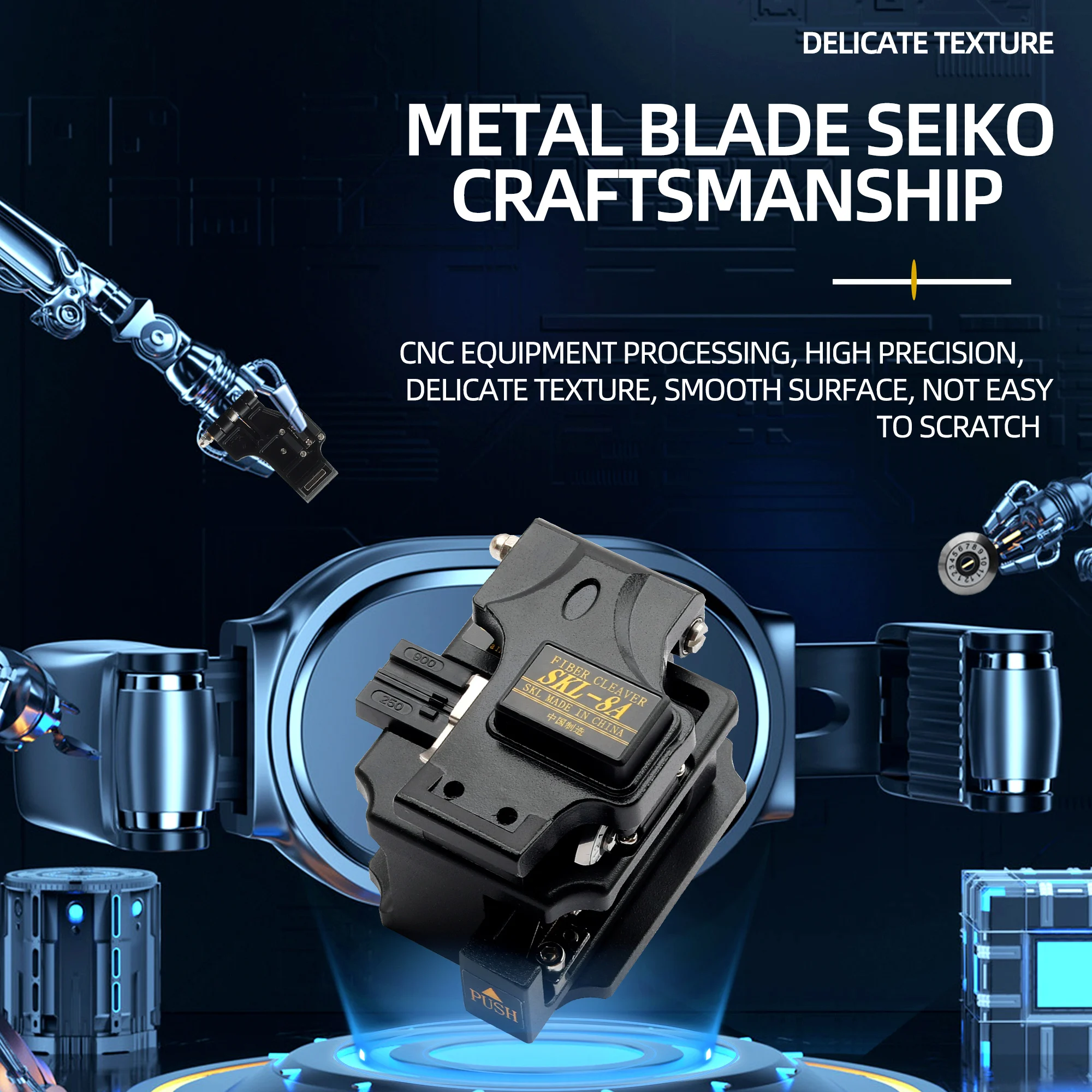 Fiber Cleaver SKL-8A Black FTTH High Precision cutting tool Optical Cutting Knife Fiber Cleaver Cable KELUSHI