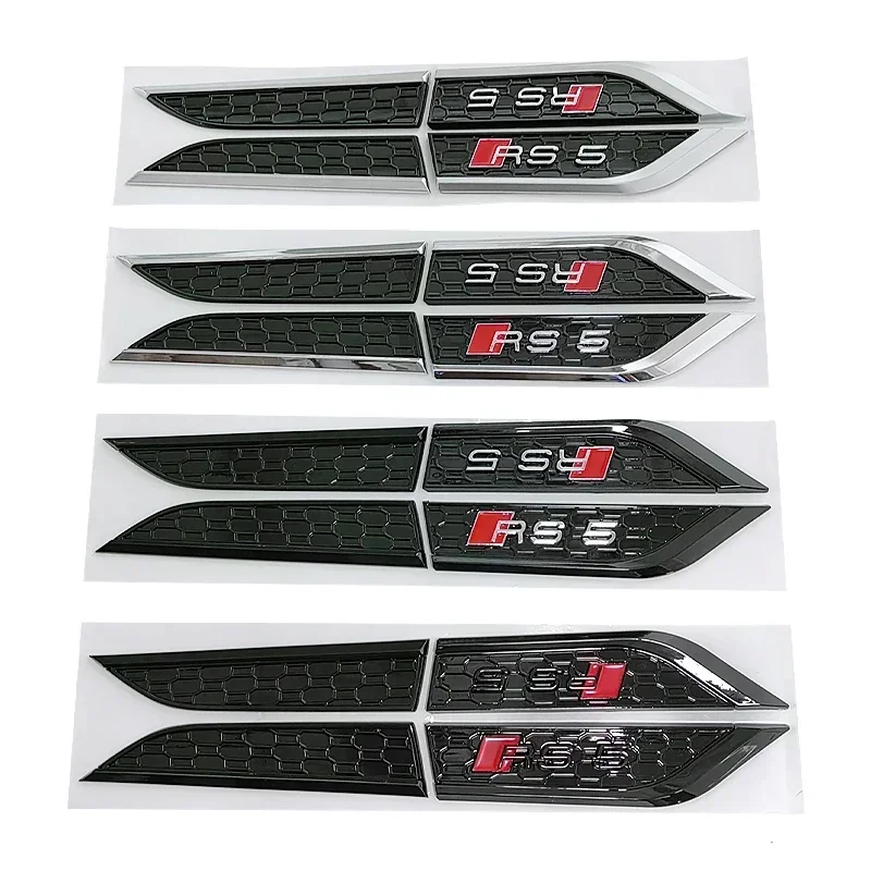 아우디 S 라인 ABS 자동차 데칼 범퍼 스트립 ABT S5 RS5 펜더 사이드 배지 엠블럼 보호 스티커 자동 장식 액세서리