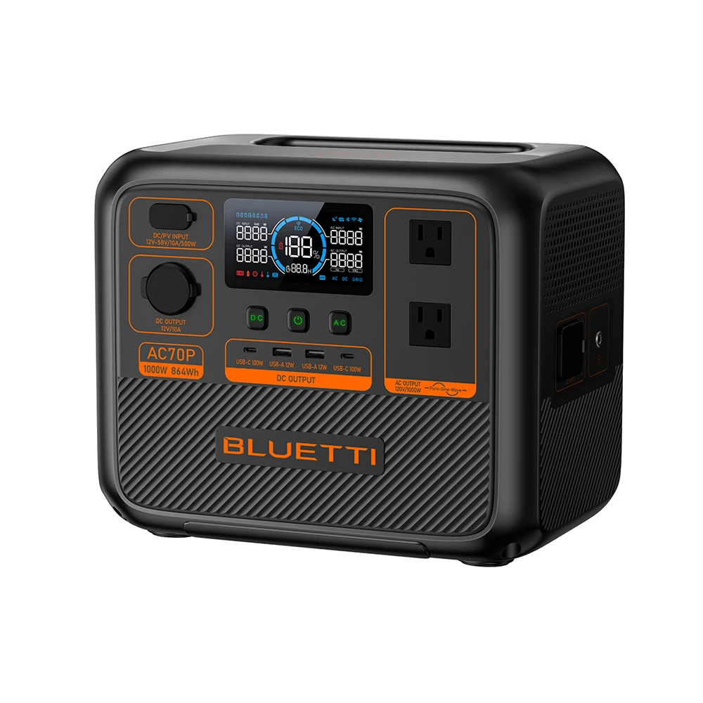 Prodotti Soggetti A Negoziazione Bluetti Ac70P 1000 Watt Campeggio Ricarica Mobile Backup Domestico Centrale Elettrica Portatile 110V