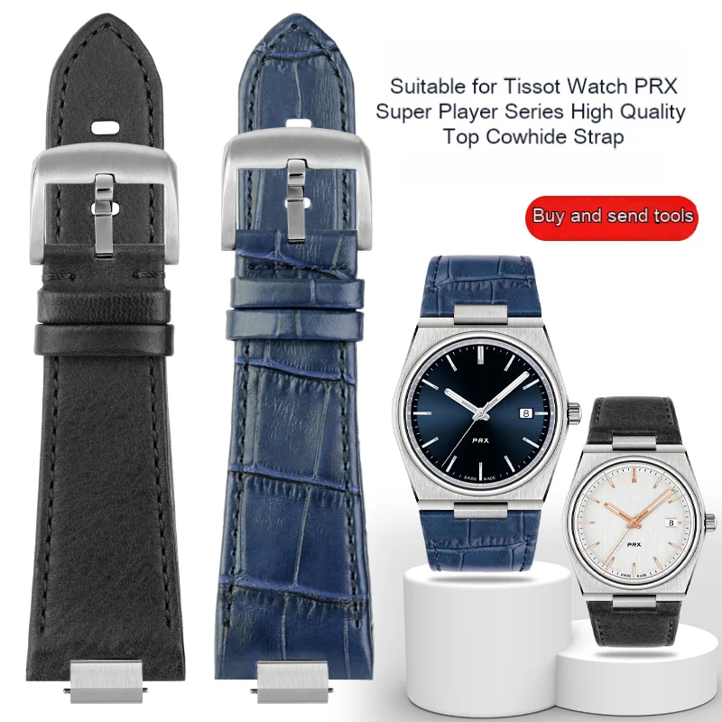Cinturino In Pelle Prx Per Cinturino Per Orologio Tissot Prx 26 X12Mm T137.407 T137.410 Cinturino Rialzato Accessori Per Orologi Prx In Pelle Da Uomo