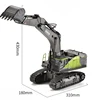 Huina 1:14 RC Excavator 22CH Rotation 1593 Alloy Green RC Remote Control Truck Toys Screw Drive Double Track Engineering Vehicle 2