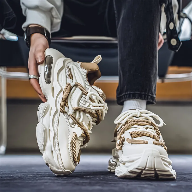 Description Picture 3 of itemCasual Man Shoes Fashion Non-slip Shoe for Men Outdoor Solid Colour Zapatillas De Hombre Mens Tennis Chunky Sneakers Thick Soled