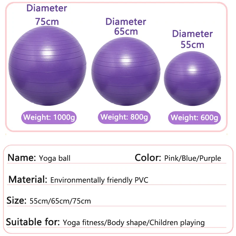 Description Picture 6 of itemYoga Balls Fitness 75cm 65cm 55cm Gym Massage Fitball Exercise Peanut Donut Equipment Workout Balance Ball Gymnastics Equipment