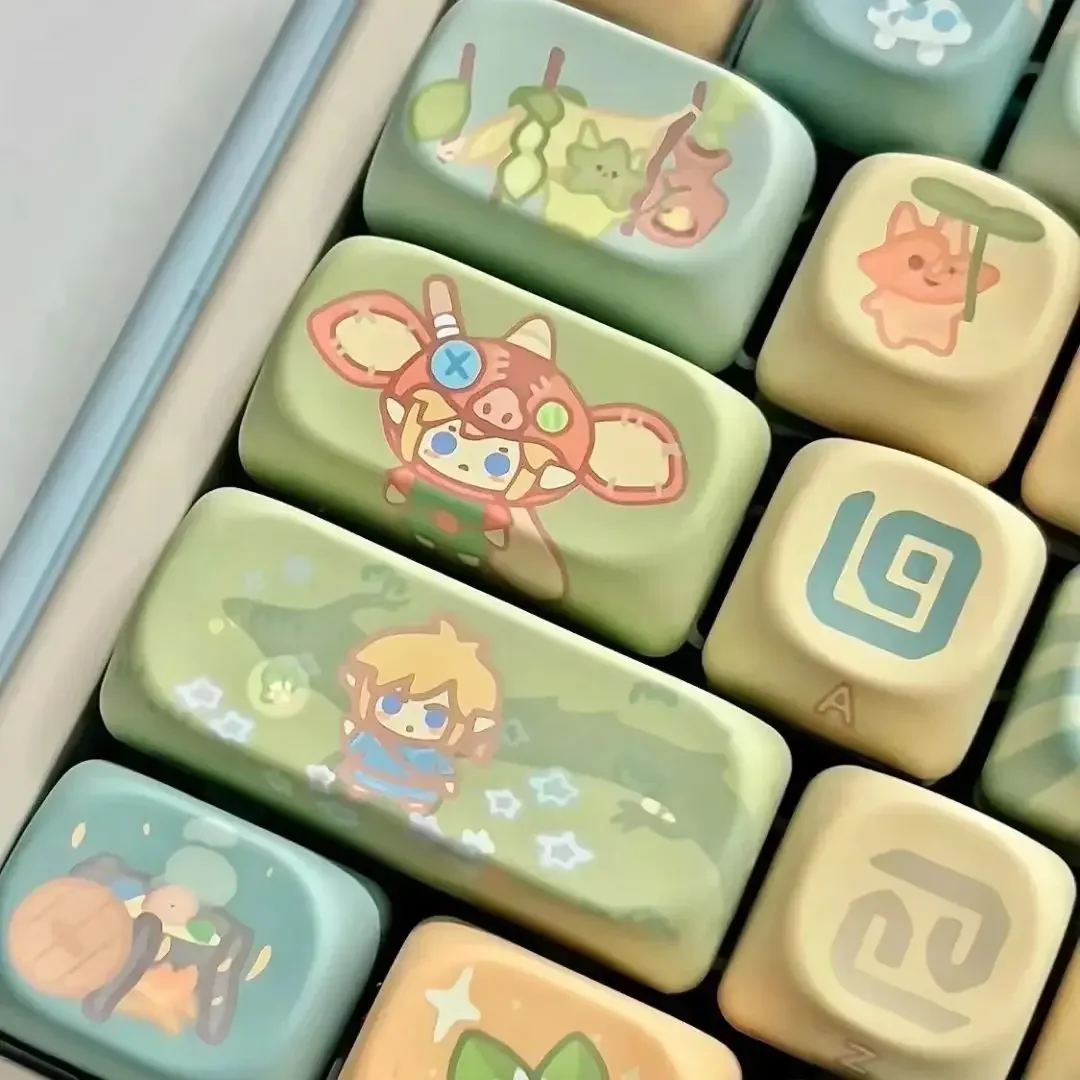Dragon Tears Keycaps Moa Keycap Personalizado Bonito Pbt Quadrado Sublimação Térmica Tampas de Teclado Mecânico para Alice Ansi - Imagem 2