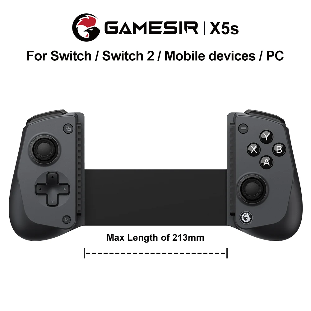 Gamesir X5S Wireless Mobile Game Controller with Tri-Mode Connectivity Lightweight Design HD Vibration for Switch 2 Android IOS