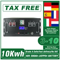 LiFePO4 Battery 48V 200Ah 10Kwh 16S BMS 51.2V 100Ah 120Ah 300Ah Lithium Battery Pack 6000+ Cycles CAN RS485 For Solar EU STOCK 1