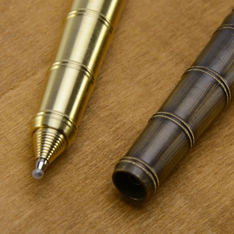 Retro Bamboo Node Bolt Type Pen Cool  Bolt Pen Smooth Writing Gel Pen D5QC