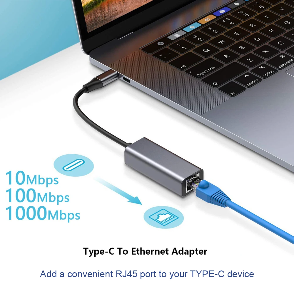 3.0 2.5G LAN 기가비트 이더넷 어댑터, RTL8156B, 2500, 1000, 100Mbps, USB C 3.1, RJ45 네트워크 카드, 노트북 데스크탑 PC용
