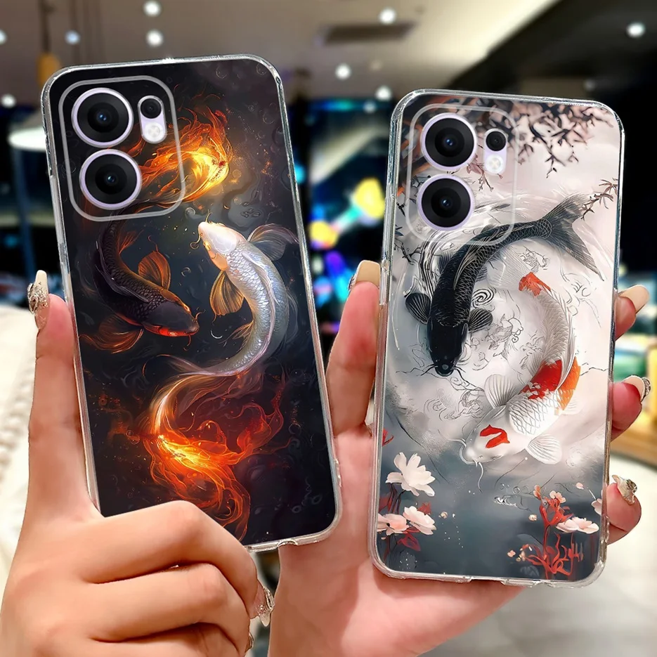 Cute Lucky Koi Painted Soft Slim Phone Case