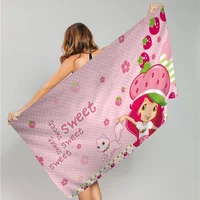 Strawberry Shortcake Microfiber Blanket Quick Drying Beach Towels Oversized Printing Super Absorbent Pool Towel Blanket 2