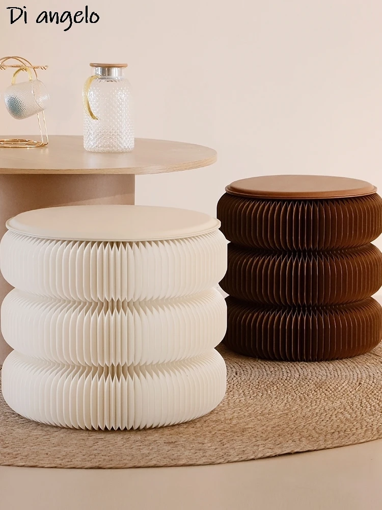 Household Folding Shoe Changing Stool Cloud Stools Small Stool Foot Portable Low Children Round Paper Flower