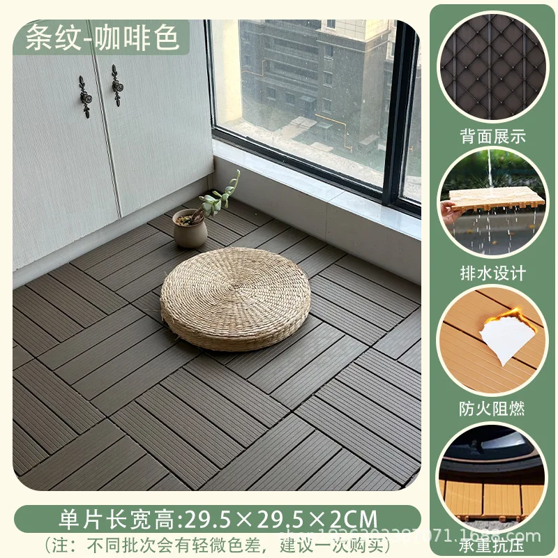 Panneaux de sol en bois et plastique d'extérieur, terrasse antidérapante sans nettoyage pour Installation de bricolage de terrasse de jardin