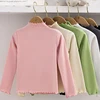1pcs Spring Autumn Children's T-Shirts Solid Color Tops Kids Half High Collar Long Sleeve Base Shirt Girls Tshirts Clothes 1