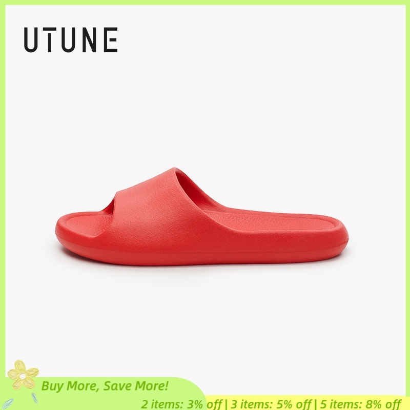 UTUNE Retro Slippers Woman EVA Light Soft Simple Home Indoor Slides Silent Anti-slip Specially Designed Comfortable Shoes