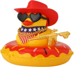Cowboy Hat Rubber Duck Decorations - Cute Summer Ducklings for Birthday Parties, Office, and Car Décor (Cowboy Hat O)