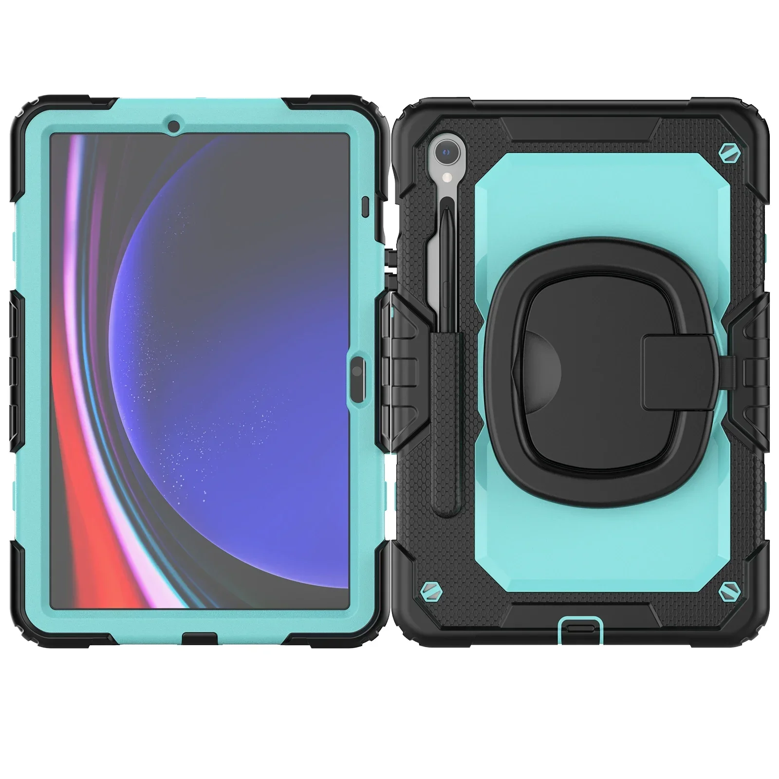 Shockproof Tablet Case with 360° Rotatable Stand & Shoulder Strap - Kids Protective Cover