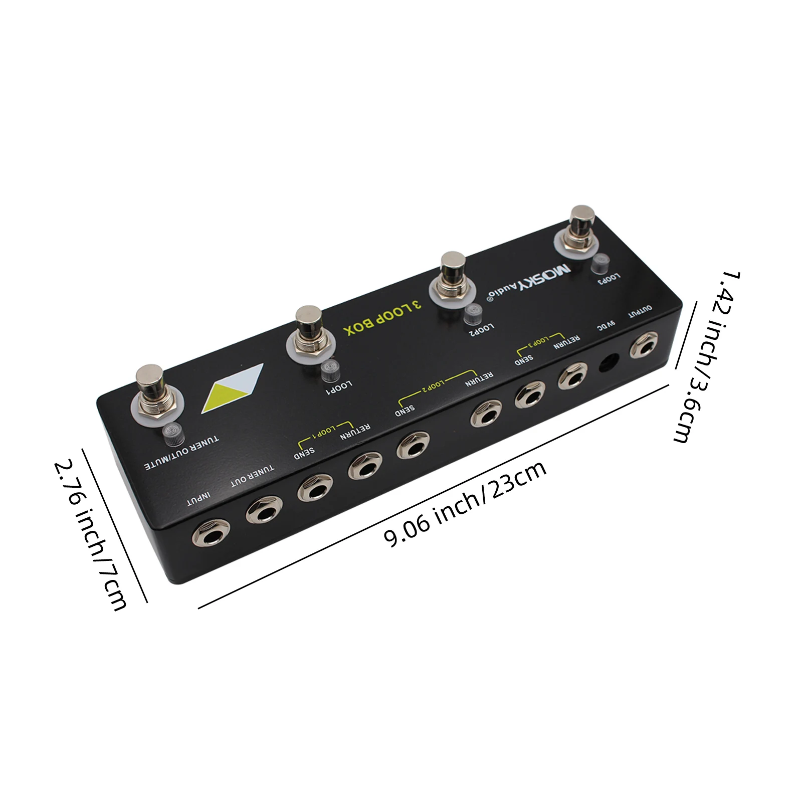 Guitar Effects Pedal Mosky 3-Loop True Bypass with Tuner/mute & Channel Selection