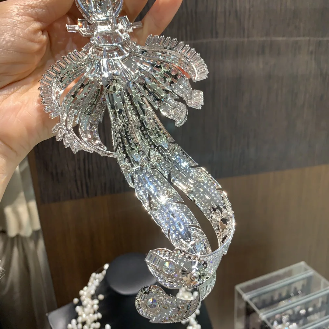 large bird brooch big luxury jewelry bird of paradise brooch 925 sterling silver with cubic zircon high quality 23*8CM unisex 6 large bird brooch big luxury jewelry bird of paradise brooch 925 sterling silver with cubic zircon high quality 23*8CM unisex - Image 6