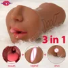 Male Masturbator 3 In 1 Realistic Vagina Sexy Toys For Men Pocket Pusssy Pussy Blowjob Masturbation No Vibrator Adults Sex Goods 1