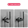 Bathroom Bathtub Shower Faucet with Swivel Tub Spout and Handhold Shower Brass Wall Mounted Hot Cold Water Mixer Bath Tap 3