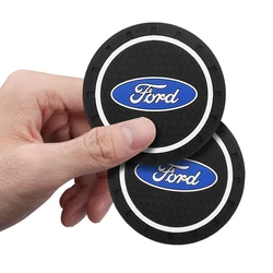Non - Slip Car Water Cup Coasters - Premium Interior Accessory (Ford 2Pcs)
