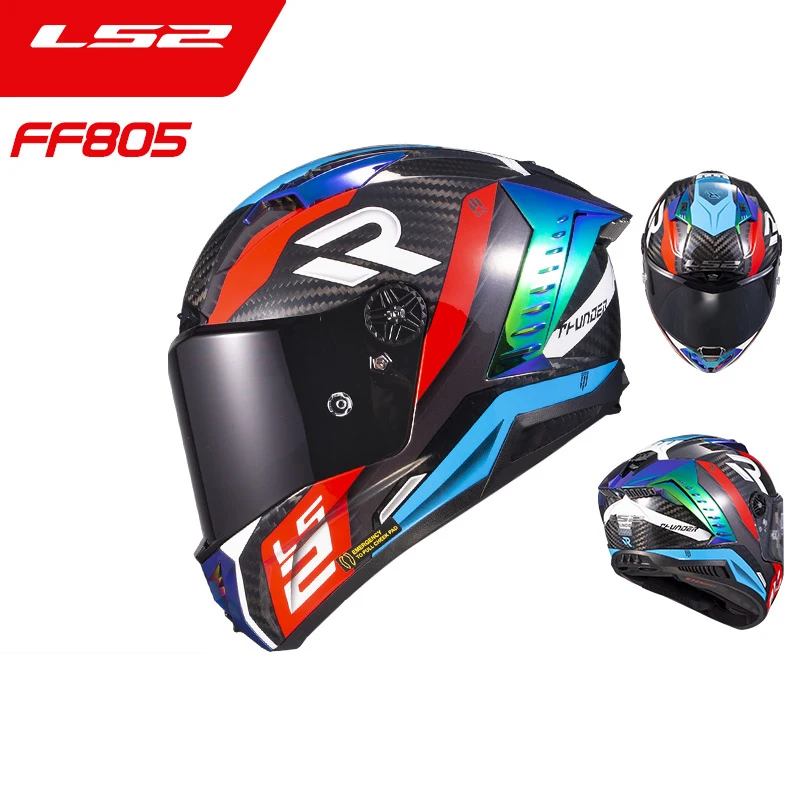 

100% Original LS2 FF805 THUNDER Carbon Fiber GP Racer Full Face Helmets Motorcycle Road Riding Men Women Capacete de Moto